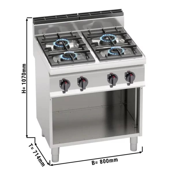 Plynový sporák - 28 kW - 4 horáky