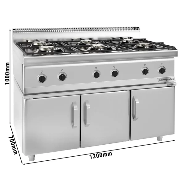 Plynový sporák - 36 kW - 6 horákov - vrátane podstavca s 3 dvierkami - Image 7
