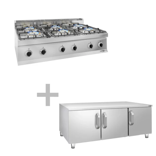 Plynový sporák - 36 kW - 6 horákov - vrátane podstavca s 3 dvierkami - Image 6