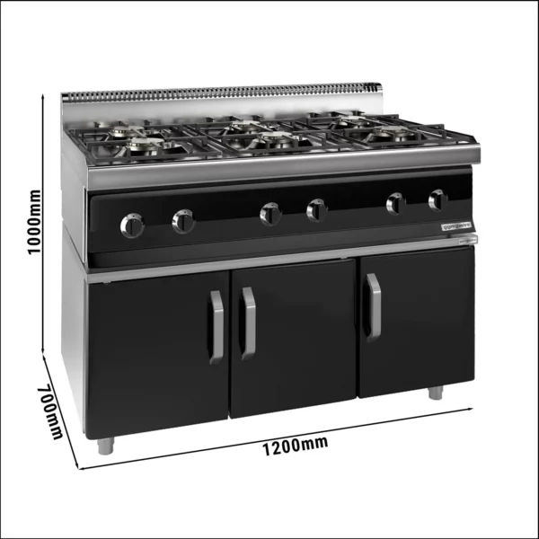 Plynový sporák - 36 kW - 6 horákov - vrátane podstavca s 3 dvierkami - Image 6