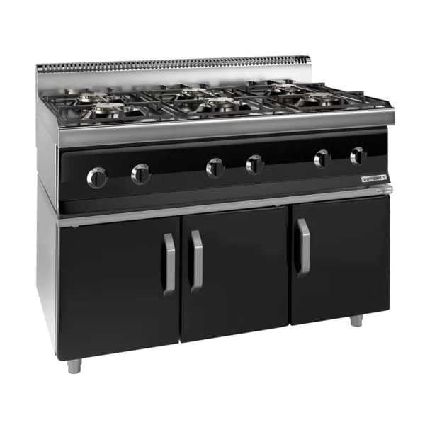 Plynový sporák - 36 kW - 6 horákov - vrátane podstavca s 3 dvierkami