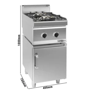 Plynový sporák - 10 kW - 2 horáky - vrátane podstavca s 1 dvierkami