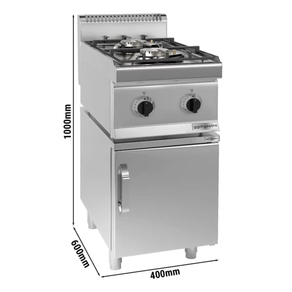 Plynový sporák - 7 kW - 2 horáky - vrátane podstavca s 1 dvierkami - Image 6
