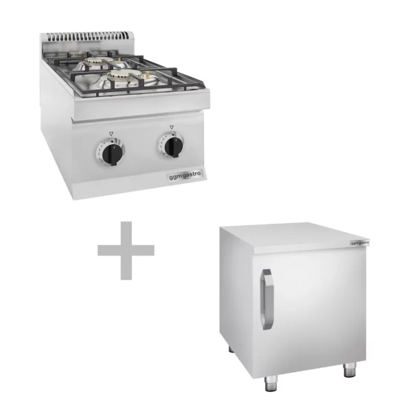 Plynový sporák - 7 kW - 2 horáky - vrátane podstavca s 1 dvierkami - Image 5