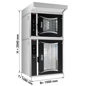 2x pekárenská plynová teplovzdušná rúra - digitálna - 6x + 10x EN 60x40 - vrátane digestora
