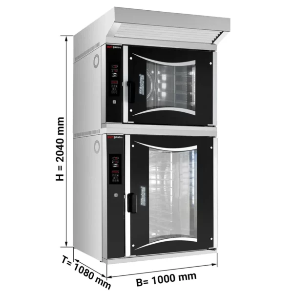 2x pekárenská plynová teplovzdušná rúra - digitálna - 6x + 10x EN 60x40 - vrátane digestora