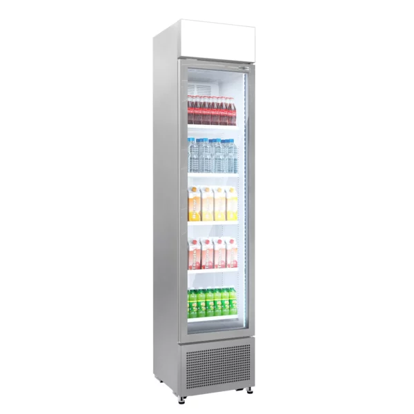 Chladnička na nápoje - 145 litrov - bezrámové prevedenie - 1 sklenené dvierka a reklamný stojan - Image 4