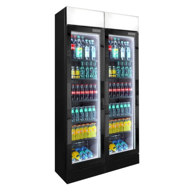 (2 kusy) chladnička na nápoje - 290 litrov - bezrámové prevedenie - 2 sklenené dvierka & reklamný stojan - Image 5