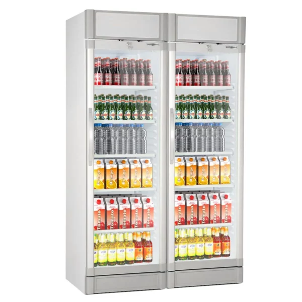 (2 kusy) chladnička na nápoje - 690 litrov - 2 sklenené dvere a reklamný stojan - Image 3