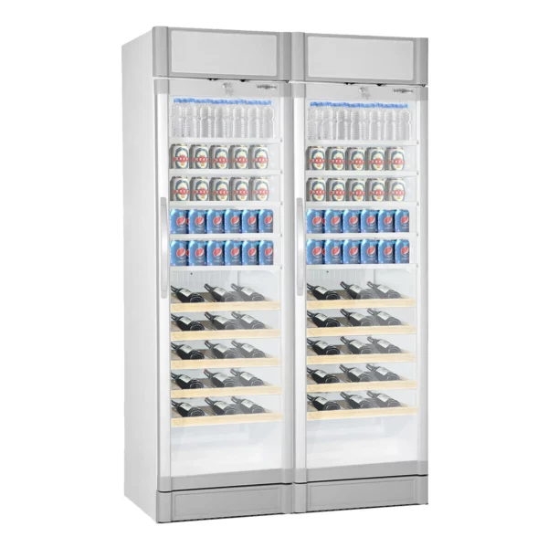 (2 kusy) chladnička na nápoje - 690 litrov - 2 sklenené dvere a reklamný stojan - Image 4