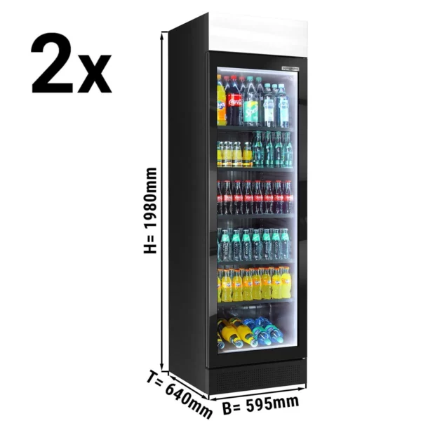 (2 kusy) chladnička na nápoje - 690 litrov - bezrámové prevedenie - 2 sklenené dvierka & reklamný stojan - Image 12