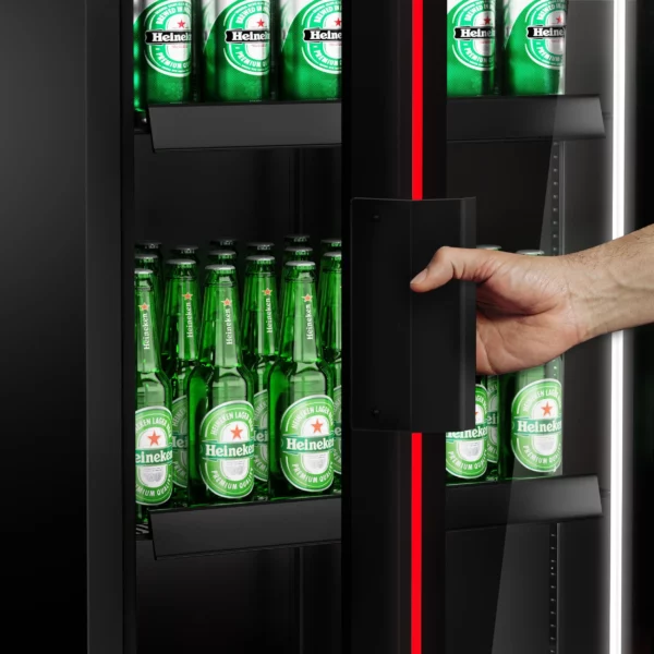 Chladnička na nápoje - 550 litrov - bezrámové prevedenie - 1 sklenené dvere a farebné LED svetlo - Image 13