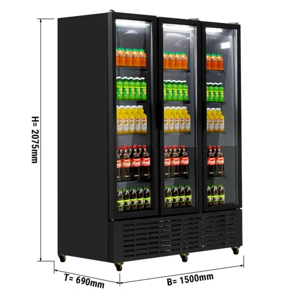 Chladnička na nápoje - 1500 litrov - 3 sklenené dvere a LED osvetlenie
