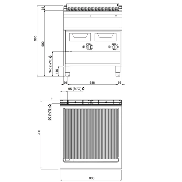 Plynový vodný gril (24 kW) - Image 4