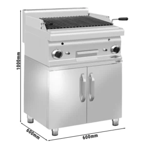 Plynový lávový gril (10,6 kW) - sklopný grilový rošt - vr. spodného dielu s 2 dverami