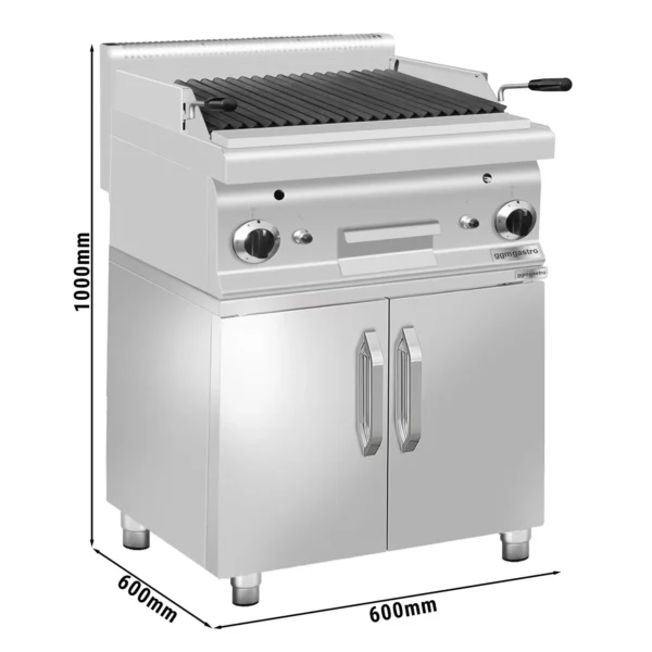 Plynový lávový gril (10,6 kW) - sklopný grilový rošt - vr. spodného dielu s 2 dverami