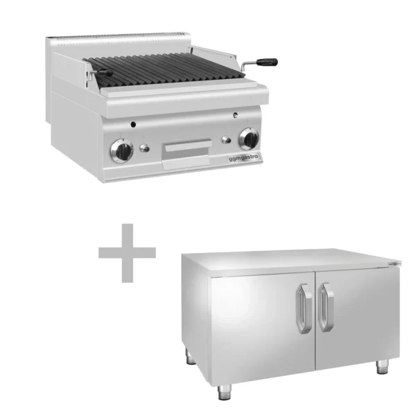 Plynový lávový gril (10,6 kW) - sklopný grilový rošt - vr. spodného dielu s 2 dverami - Image 5