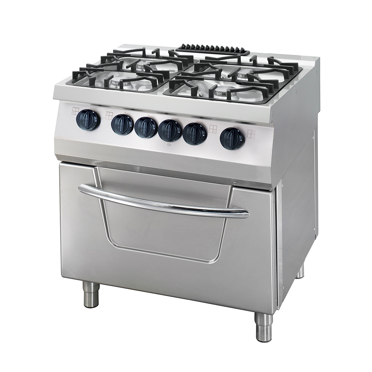Sporák s veľkou záťažou - 4 horáky - elektrický - s rúrou - 36kW - 70cm hlboký