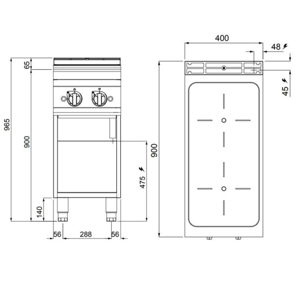 Indukčný sporák - 10 kW - 2 varné dosky - Image 4