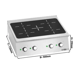 Indukčný sporák - 14 kW - 4 varné dosky