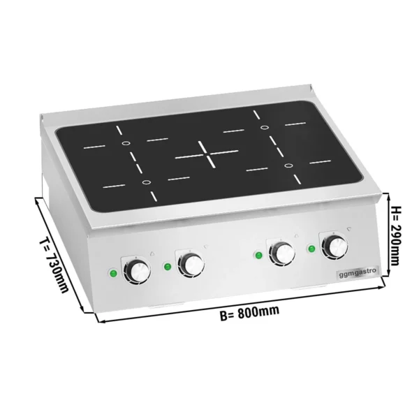 Indukčný sporák - 14 kW - 4 varné dosky