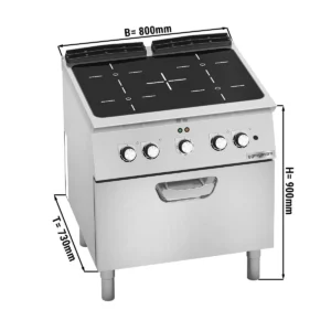 Infra sporák - 12,8 kW - 4 platne - vrátane elektrickej rúry - 4,7 kW