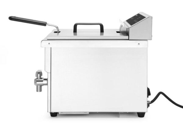 Indukčná fritéza s vypúšťacím kohútikom, 8 l, HENDI, 8L, Svetlošedá, 230V/3500W, 288x619x(H)408mm - Image 2