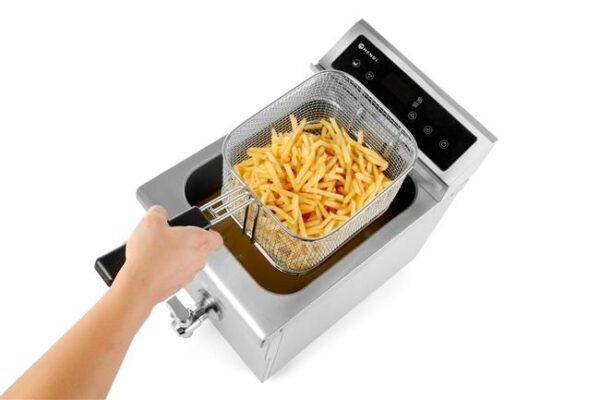 Indukčná fritéza s vypúšťacím kohútikom, 8 l, HENDI, 8L, Svetlošedá, 230V/3500W, 288x619x(H)408mm - Image 4