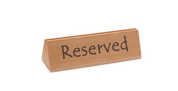 Informačná tabuľka Rezervácia“, HENDI, Reserved, 152x44x(H)44mm