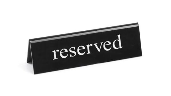 Informačná tabuľka Rezervované“, HENDI, reserved, 130x30x(H)38mm