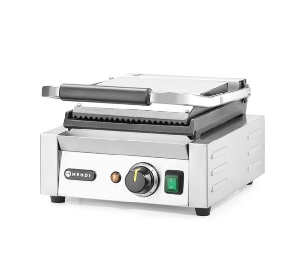 Kontaktný gril, 263600  HENDI, drážkovaný vrch a hladké dno, 230V/1800W, 310x400x(H)510mm - Image 4