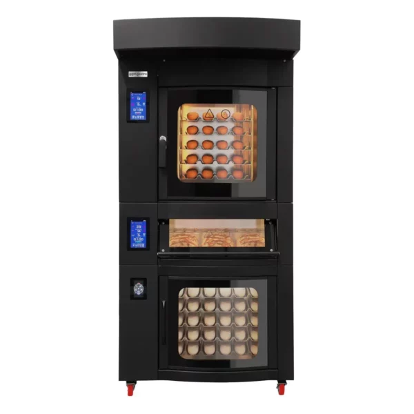 Rotačná pekárenská teplovzdušná rúra - 5x EN 60x40 - Digitálna - vrátane pece na pizzu, kysnutia a umývacieho systému - Image 5