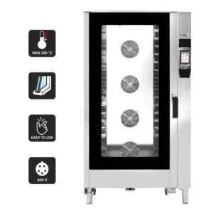 Konvektomat - Touch - 20x GN 1/1 - s umývacím systémom - vrátane vozíka na tácku