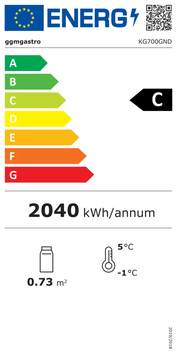 Chladnička ECO - GN 2/1 - 700 litrov - s 1 sklenenými dvierkami - Image 10