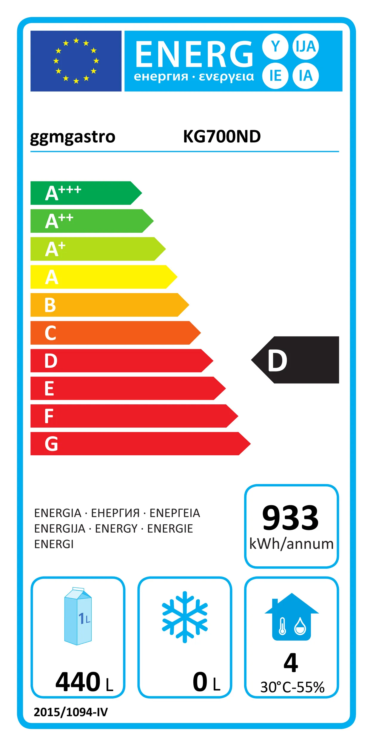 Chladnička ECO - GN 2/1 - 700 litrov - s 1 dverami - vnútorná strana dverí z nehrdzavejúcej ocele – Obrázok 11