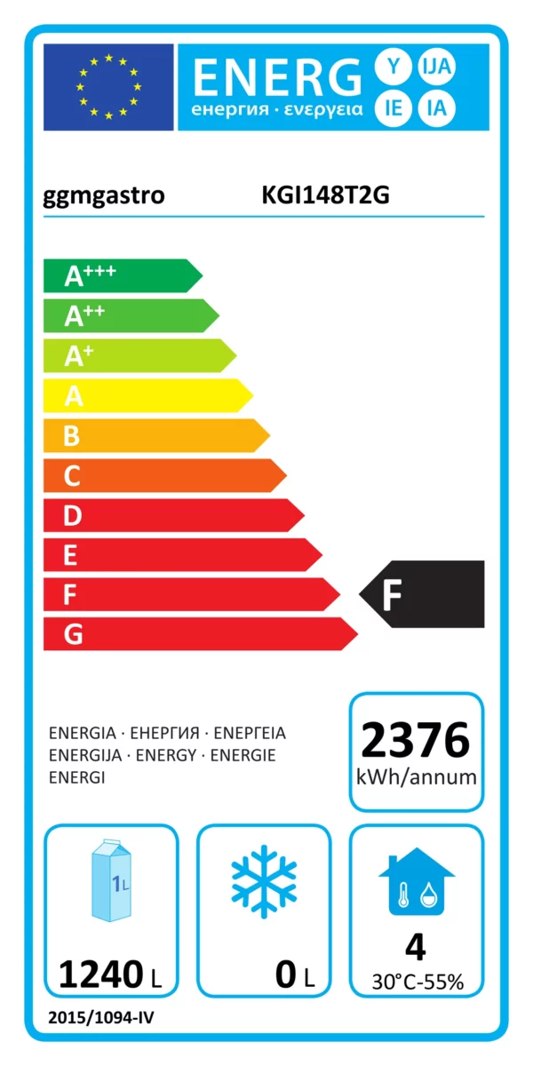 Chladnička PREMIUM PLUS - GN 2/1 - 1240 litrov - s 2 sklenenými dverami - Image 8