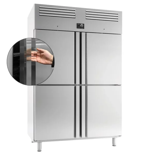 Chladnička PREMIUM PLUS - GN 2/1 - 1240 litrov - so 4 polovičnými dverami z nehrdzavejúcej ocele - Image 7