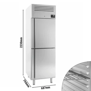 Chladnička PREMIUM PLUS - GN 2/1 - 560 litrov - s 2 nerezovými polovičnými dverami