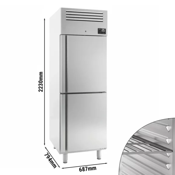 Chladnička PREMIUM PLUS - GN 2/1 - 560 litrov - s 2 nerezovými polovičnými dverami