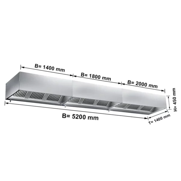 Skriňový digestor 6,0 m - s filtrom a lampou - Image 5