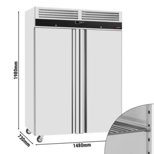 Chladnička ECO - 1200 litrov - s 2 dvierkami - vnútro dvierok z nerezu