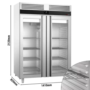 Chladnička PREMIUM - GN 2/1 - 1400 litrov - s 2 sklenenými dvierkami