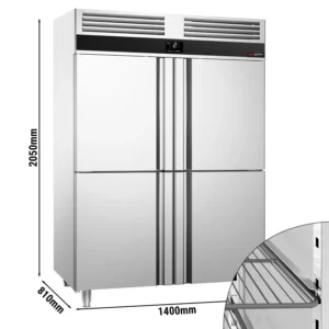 Chladnička PREMIUM - GN 2/1 - 1400 litrov - so 4 nerezovými polovičnými dverami