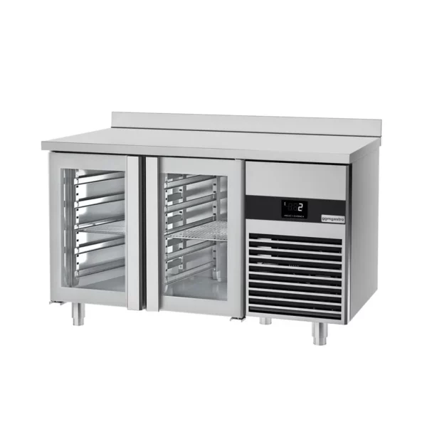 Chladiaci stôl PREMIUM - 1400x700mm - s 2 sklenenými dvierkami a zadným krytom - Image 2