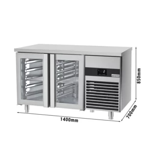Chladiaci stôl PREMIUM - 1400x700mm - s 2 sklenenými dverami