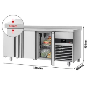 Chladiaci stôl PREMIUM - 1860x600mm - s 3 dverami a podstavcom