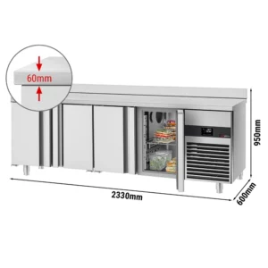 Chladiaci stôl PREMIUM - 2330x600mm - so 4 dverami a podstavcom