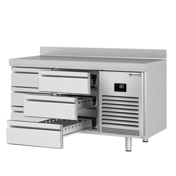 Chladiaci stôl PREMIUM PLUS - 1468x600 mm - so 6 zásuvkami a so zadnou stenou - Image 7