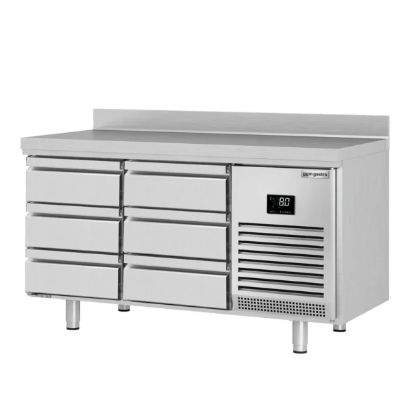 Chladiaci stôl PREMIUM PLUS - 1468x600 mm - so 6 zásuvkami a so zadnou stenou - Image 8