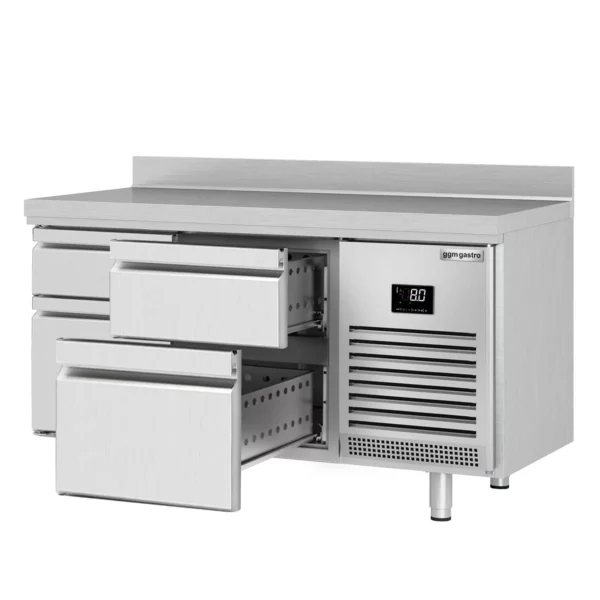 Chladiaci stôl PREMIUM PLUS - 1468 x 600 mm - so 4 zásuvkami a zadnou stenou - Image 7